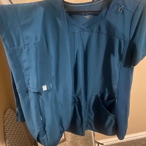 Scrubstar Deep Blue V-Neck Blouse